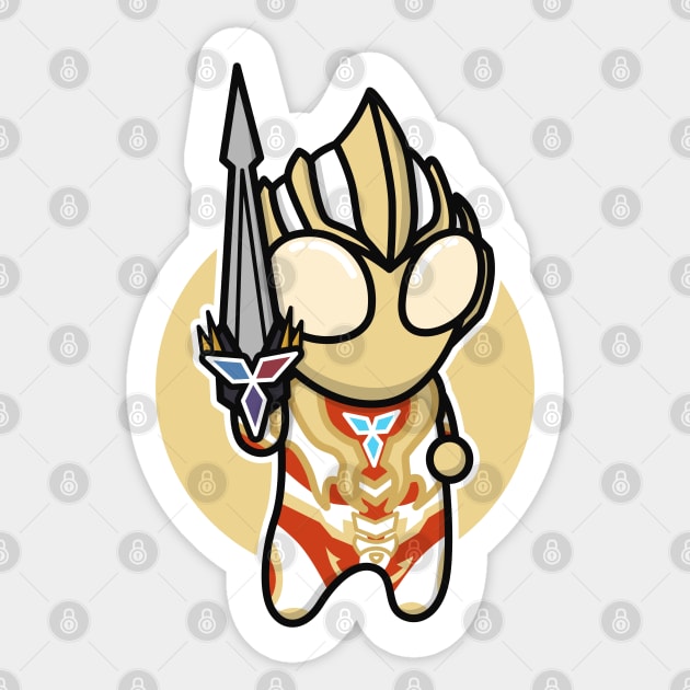 Ultraman Trigger, Glitter Trigger Eternity Chibi Style Kawaii Sticker by The Toku Verse